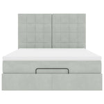 ZNTS Ottoman Bed with Mattresses Light Grey 140x200cm Velvet 3313475