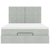 ZNTS Ottoman Bed with Mattresses Light Grey 140x200cm Velvet 3313475