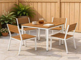 Garden Dinner Table Natural and White 70 x 68.5 x 75 cm 901308