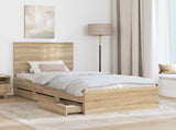 Bed Frame with Drawer Sonoma Oak 90 x 200 cm Engineer Wood 3409505