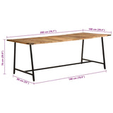 Dining Table 200x100x75 cm Solid Wood Mango 373612