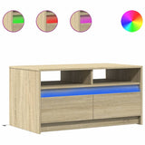 Coffee Table with LED Lights Sonoma Oak Engineered Wood 851993