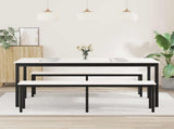 Dining Table White 180 x 90 x 75 cm Solid Pine Wood 892794