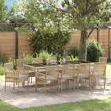 Garden Dining Set 11 pcs Beige Poly rattan 3334886