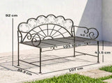 Metal Garden Bench Loveseat with Slatted Seat, Black T3398P548535