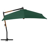 Cantilever Garden Parasol with Wooden Pole 400x300 cm Green 318428