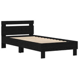 Bed Frame with LED Black Oak 100 x 200 cm Engineered Wood 863639