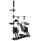 Cat Tree with Sisal Scratching Posts 230-250 cm Blue 170621