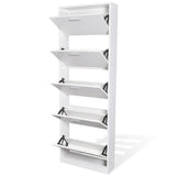 White Wooden Shoe Cabinet with 5 Compartments 241240