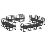 Garden Sofa Set 12 pcs Black Metal 3378844