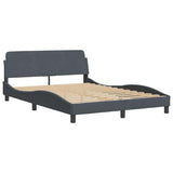 Bed Frame "Dover" Dark Grey 135x190 cm Double Velvet 373329