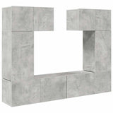 6 Piece TV Cabinet Set Concrete Grey Engineered Wood 3079118