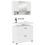 Bathroom Furniture Set 2 pcs White Engineered Wood and Metal 3393013