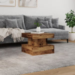 ZNTS Coffee Table with LED Lights Old Wood 50x50x40 cm 857712