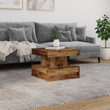 ZNTS Coffee Table with LED Lights Old Wood 50x50x40 cm 857712