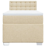 Box Spring Bed with Mattress Cream 90x200 cm Fabric 3285790