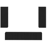 TV Cabinet Set 4 pcs Black oak Large Engineered wood 3393367
