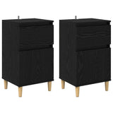 Bedside Cabinet 2 pcs Black Oak 40 x 35 x 70 cm Engineered Wood 881238