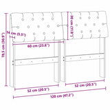 Upholstered Headboard Black 120 cm Solid Pine Wood 879186