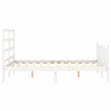 Bed Frame without Mattress White Small Double Solid Wood Pine 3191877