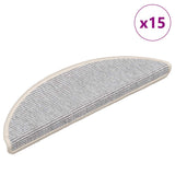Stair Mats 15 pcs 56x17x3 cm Silver Half Round 326895