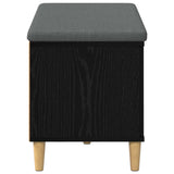 Hall Bench Black Oak 80 x 38 x 46 cm Engineered Wood and Fabric 891529