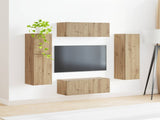 TV Cabinet Set Wall-mounted 4 pcs Artisan Oak Engineered Wood 3409041