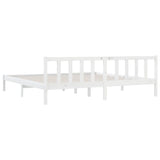 810103 Bed Frame without Mattress White Solid Wood 200x200 cm