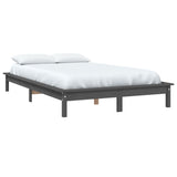 Bed Frame without Mattress Grey Solid Wood Pine King Size 820548