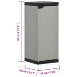 Garden Storage Cabinet Grey and Black PVC and Polypropylene Compact 340982