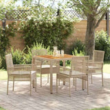 Garden Dining Set 5 pcs Beige Poly rattan 3334918