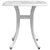 Garden Table White 53x53x53 cm Cast Aluminium 4002817
