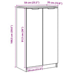 Shoe Cabinet High Gloss White 59x35x100.5 cm Engineered Wood 811445