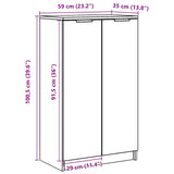 Shoe Cabinet High Gloss White 59x35x100.5 cm Engineered Wood 811445