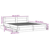 Bed Frame with Headboard without Mattress Smoked Oak 180x200 cm Super King 3295545