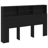 Headboard Cabinet Black Oak 160 x 19 x 103.5 cm Engineered Wood 862753