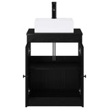 Bathroom Furniture Set Black Oak Engineered Wood 3404251