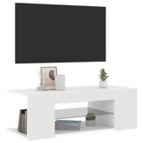 TV Cabinet with LED Lights White 90x39x30 cm 804238