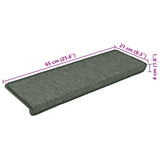 Stair Mats 15 pcs 65x21x4 cm Dark Green Rectangular Edge 326193