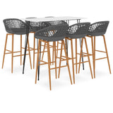 7 Piece Bar Set White and Grey 3057422