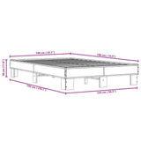 Bed Frame without Mattress Smoked Oak 140x190 cm 845899