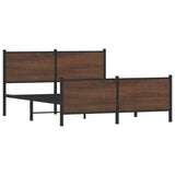 Metal Bed Frame without Mattress Brown Oak 160x200 cm 3301372