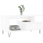 ZNTS Coffee Table White 90x49x45 cm Engineered Wood 831020