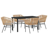 Garden Dining Set 5 pcs Brown Poly rattan 3380927