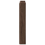 Storage Headboard with LED Brown Oak Engineered Wood 3418650