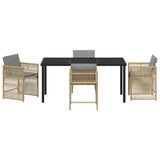 Garden Dining Set 5 pcs Beige Poly Rattan 3380795
