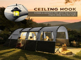 8-Person Camping Tent, Waterproof Family Tent, Tunnel Design, 4 Large Windows, Sleeping Cabins T3398P348722