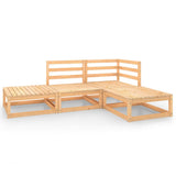 ZNTS 4 Piece Garden Lounge Set Solid Wood Pine 3075474