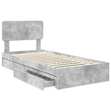 Storage Bed Concrete Grey 90 x 200 cm Engineered Wood 3412307