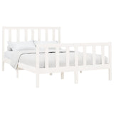Bed Frame without Mattress White 140x190 cm Solid Wood Pine 3106684